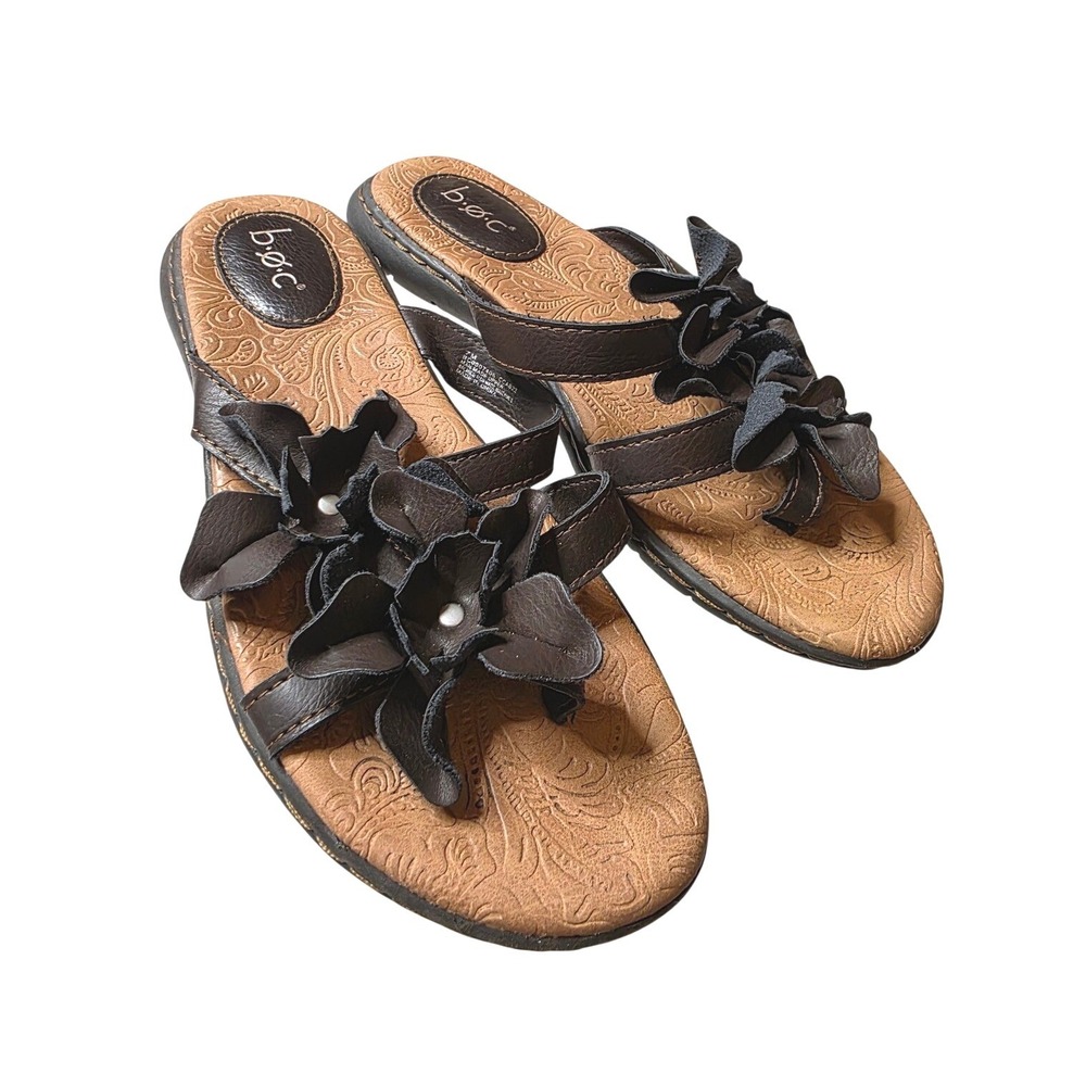 B.O.C. Born Concept Womens Brown Floral Thong Sandals‎ BC0007406 Size 7M